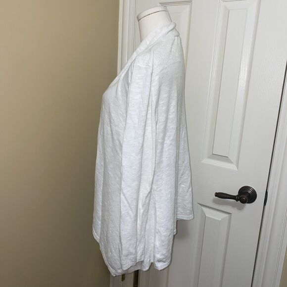 Eileen Fisher Linen cotton blend cardigan sweater white women's size Medium - Picture 3 of 7